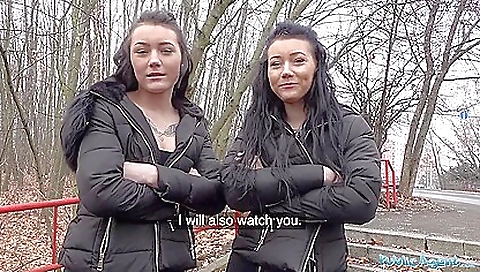 Public Agent Real Fake twins stopped on the street
