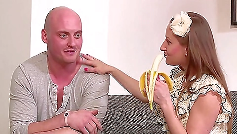 Sexy blonde slutty fucks her boyfriend